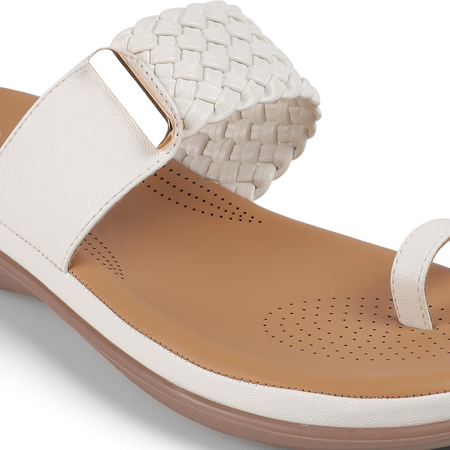 Tresmode Auma White Women's Casual Platform Flats