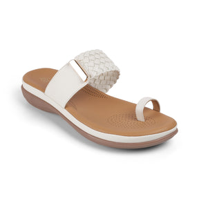 Tresmode Auma White Women's Casual Platform Flats