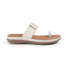 Tresmode Auma White Women's Casual Platform Flats