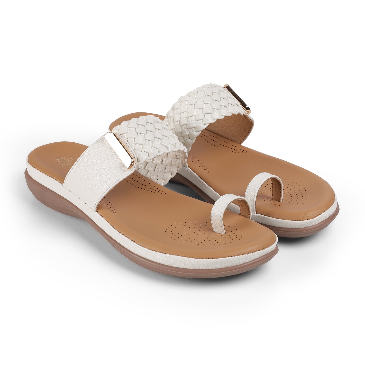 Tresmode Auma White Women's Casual Platform Flats