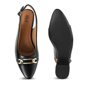 Tresmode Beshim Black Women's Slingback Pumps