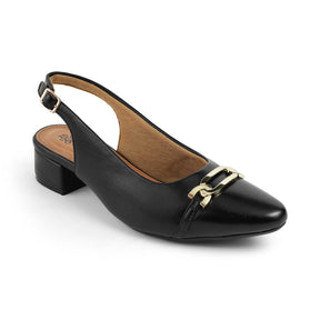 Tresmode Beshim Black Women's Slingback Pumps