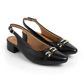 Tresmode Beshim Black Women's Slingback Pumps