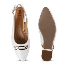 Tresmode Beshim White Women's Slingback Pumps