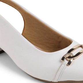 Tresmode Beshim White Women's Slingback Pumps