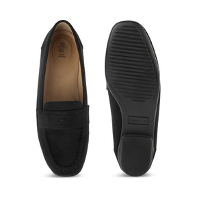 Tresmode Bework Black Women's Casual Loafers