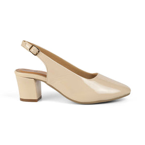 Tresmode Coat Beige Women's Dress Slingback Block Heel Sandals