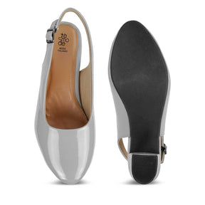 Tresmode Coat Grey Women's Dress Slingback Block Heel Sandals
