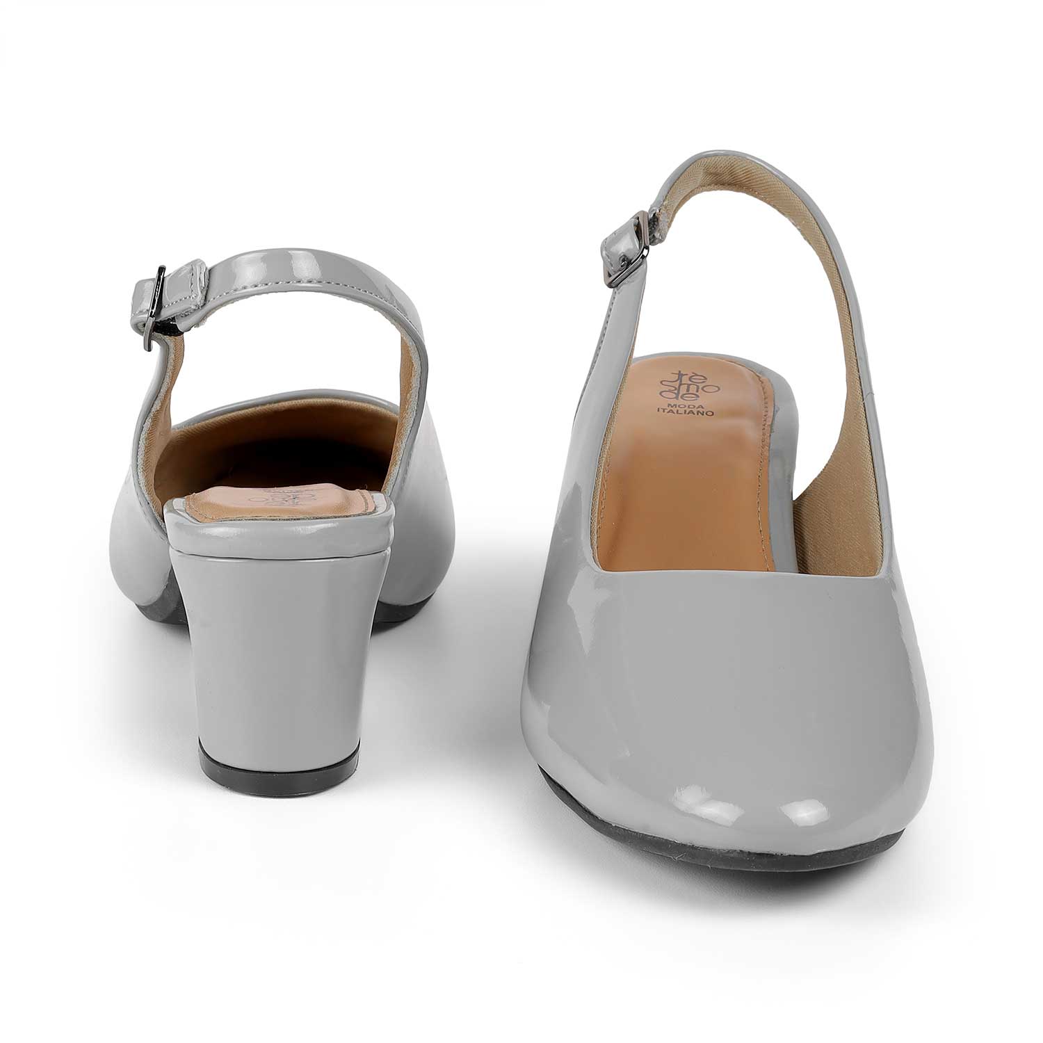 Tresmode Coat Grey Women's Dress Slingback Block Heel Sandals