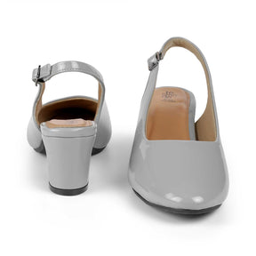 Tresmode Coat Grey Women's Dress Slingback Block Heel Sandals