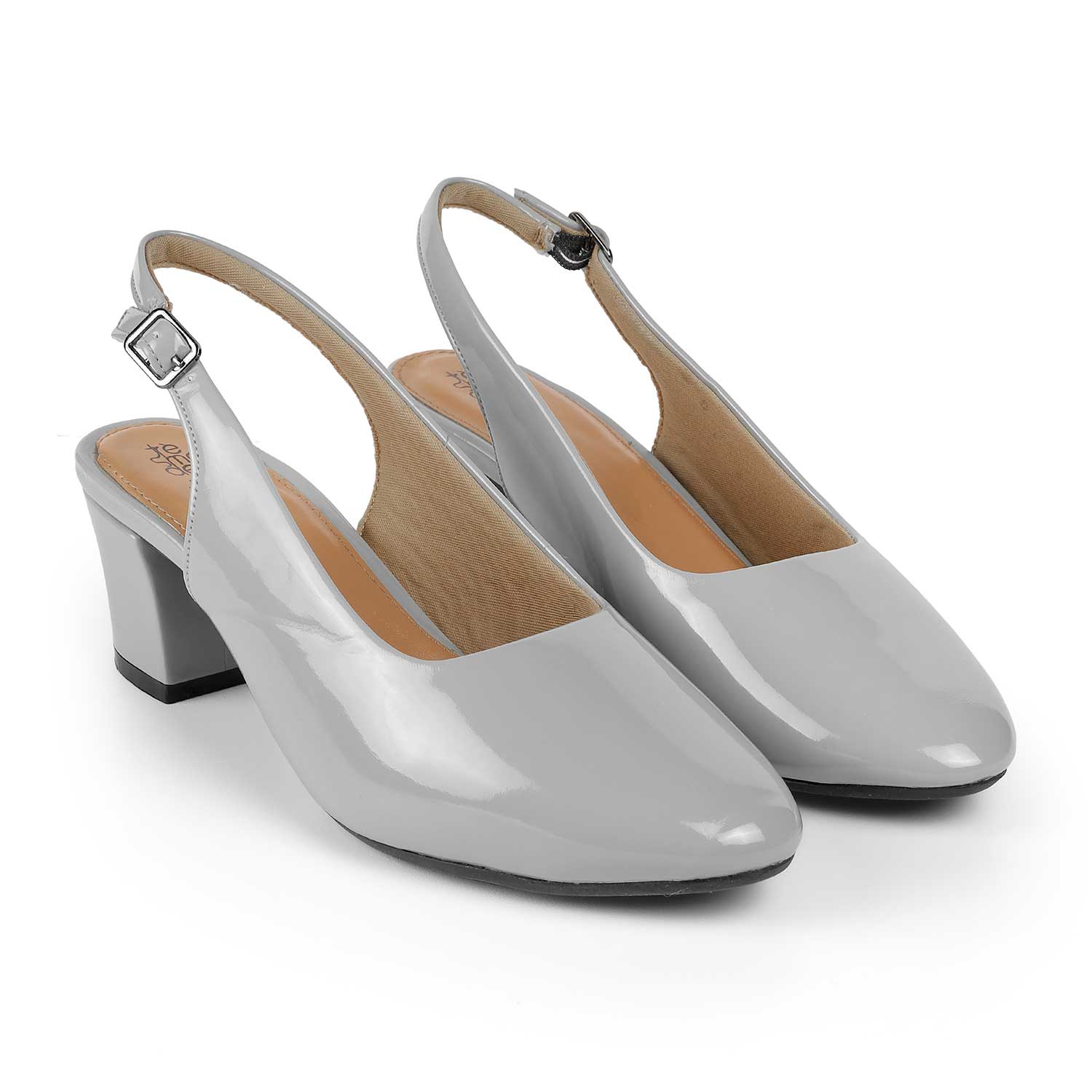 Tresmode Coat Grey Women's Dress Slingback Block Heel Sandals