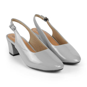 Tresmode Coat Grey Women's Dress Slingback Block Heel Sandals