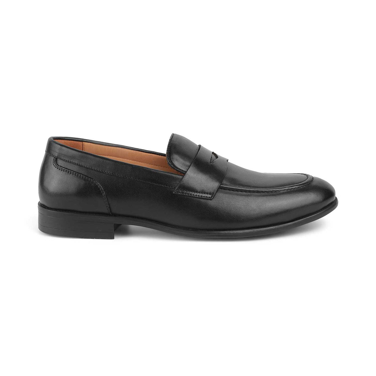 Tresmode Dos Black Men's Leather Penny Loafers