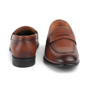 Tresmode Dos Tan Men's Leather Penny Loafers