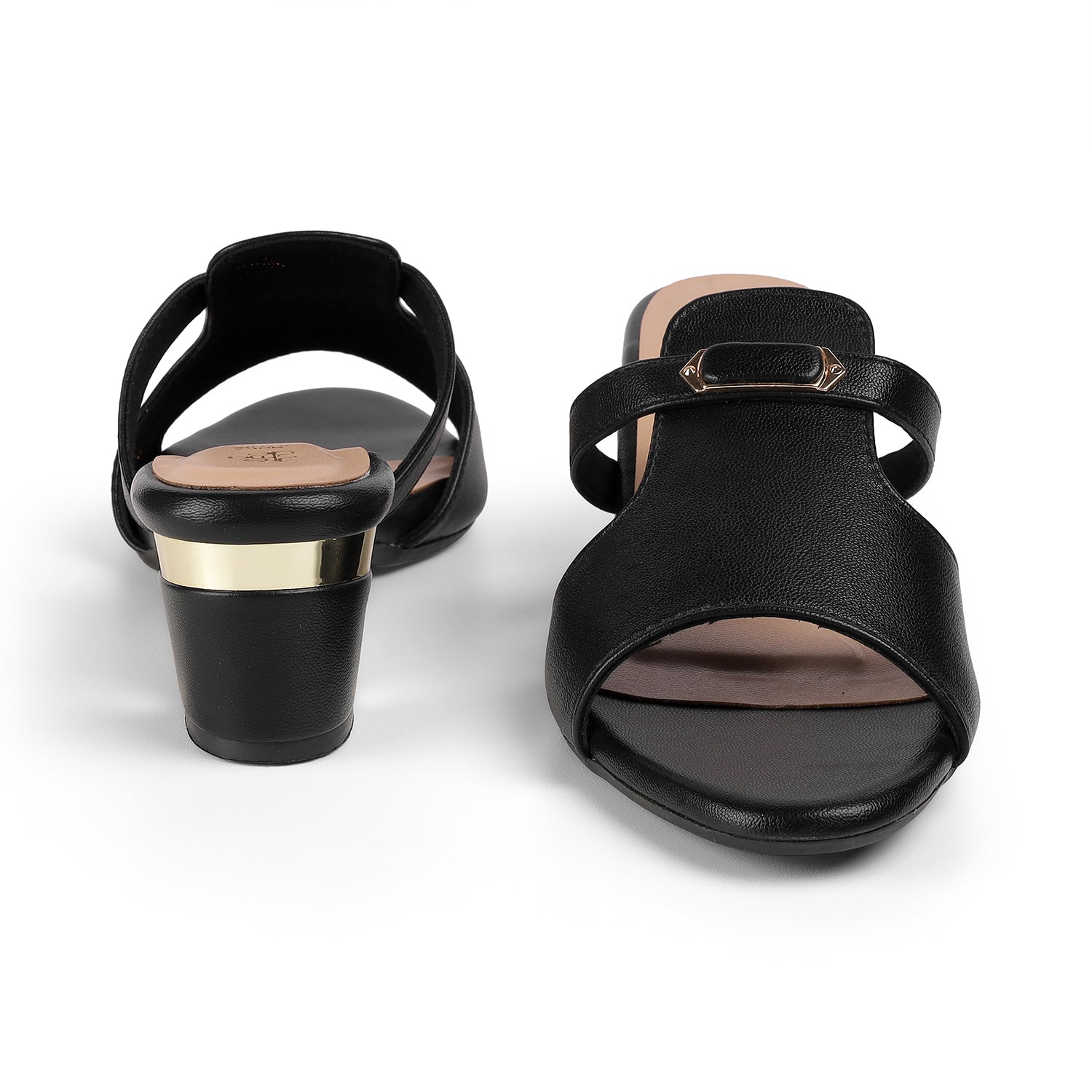 Tresmode Fiso Black Women's Dress Block Heel Sandals