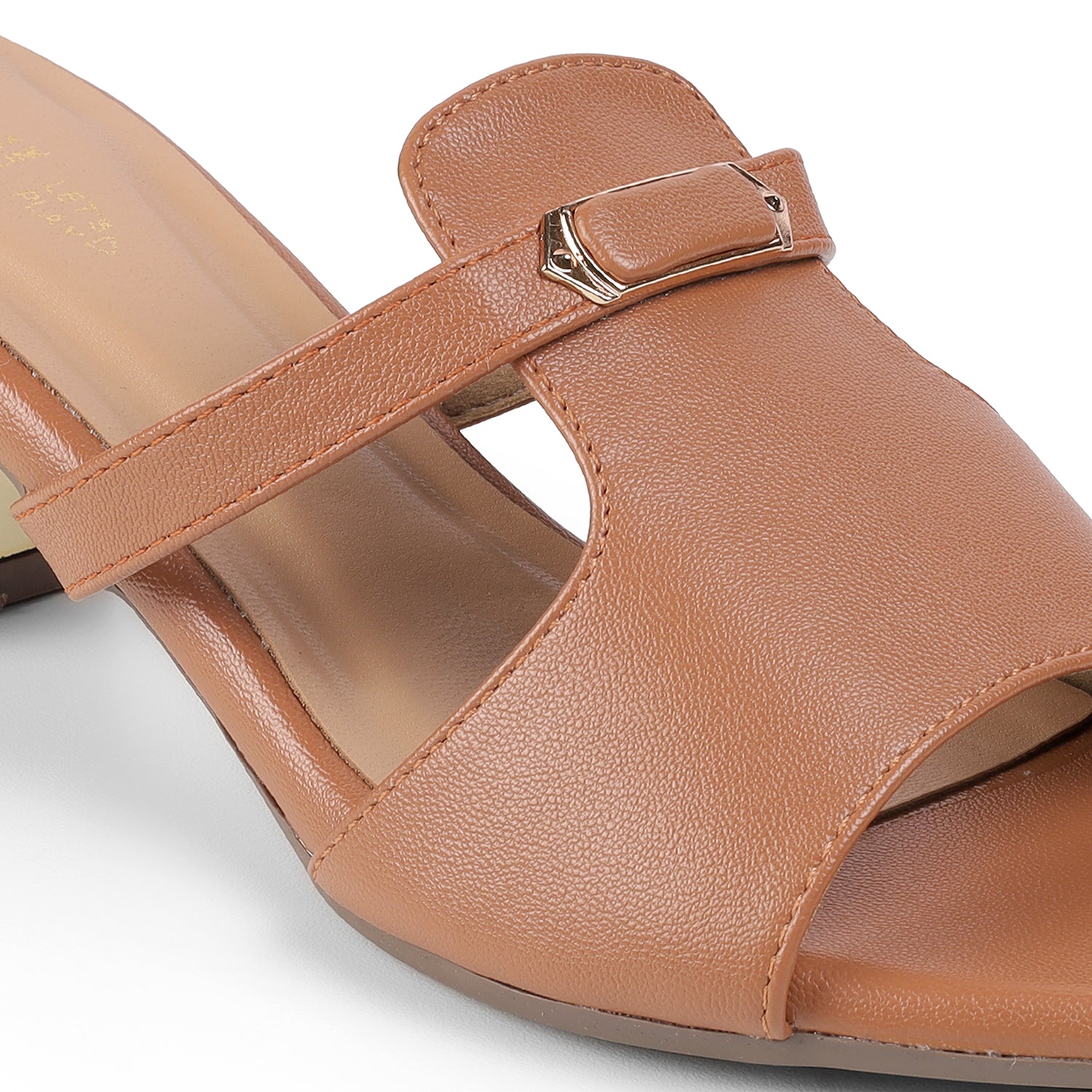 Tresmode Fiso Tan Women's Dress Block Heel Sandals