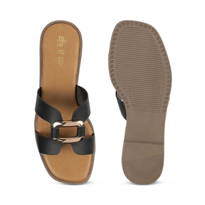 Tresmode Florun Black Women's Dress Flats