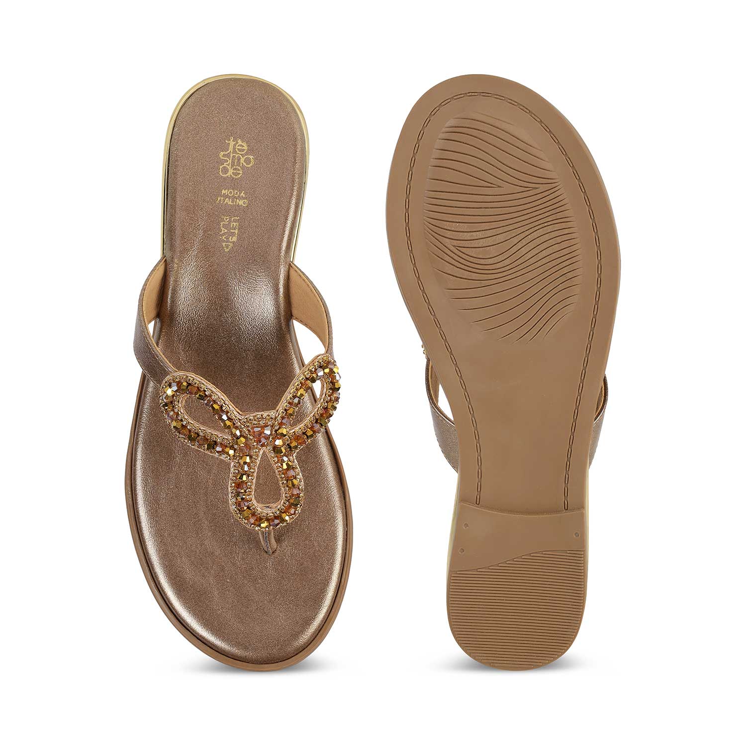 Tresmode Glow Bronze Women's Dress Flats