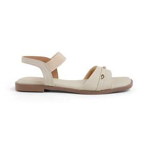 Tresmode Goldstud Cream Women's Casual Flats