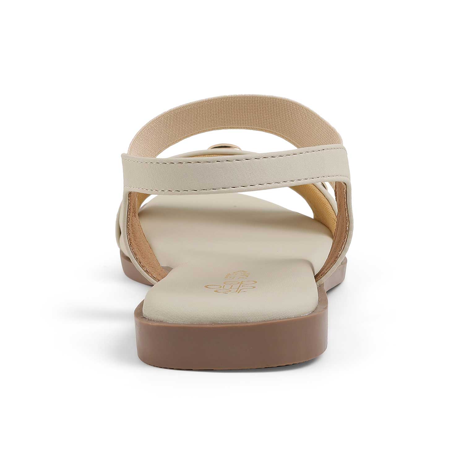 Tresmode Goldstud Cream Women's Casual Flats