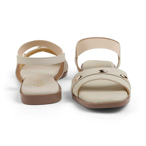 Tresmode Goldstud Cream Women's Casual Flats