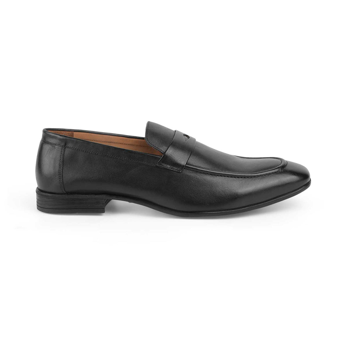 Tresmode Hak Black Men's Leather Penny Loafers