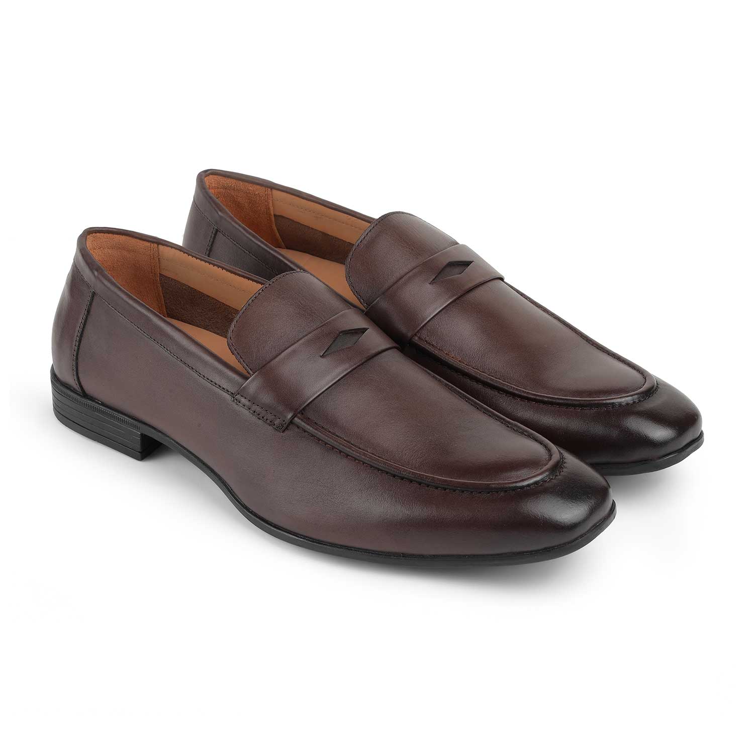 Tresmode Hak Brown Men's Leather Penny Loafers