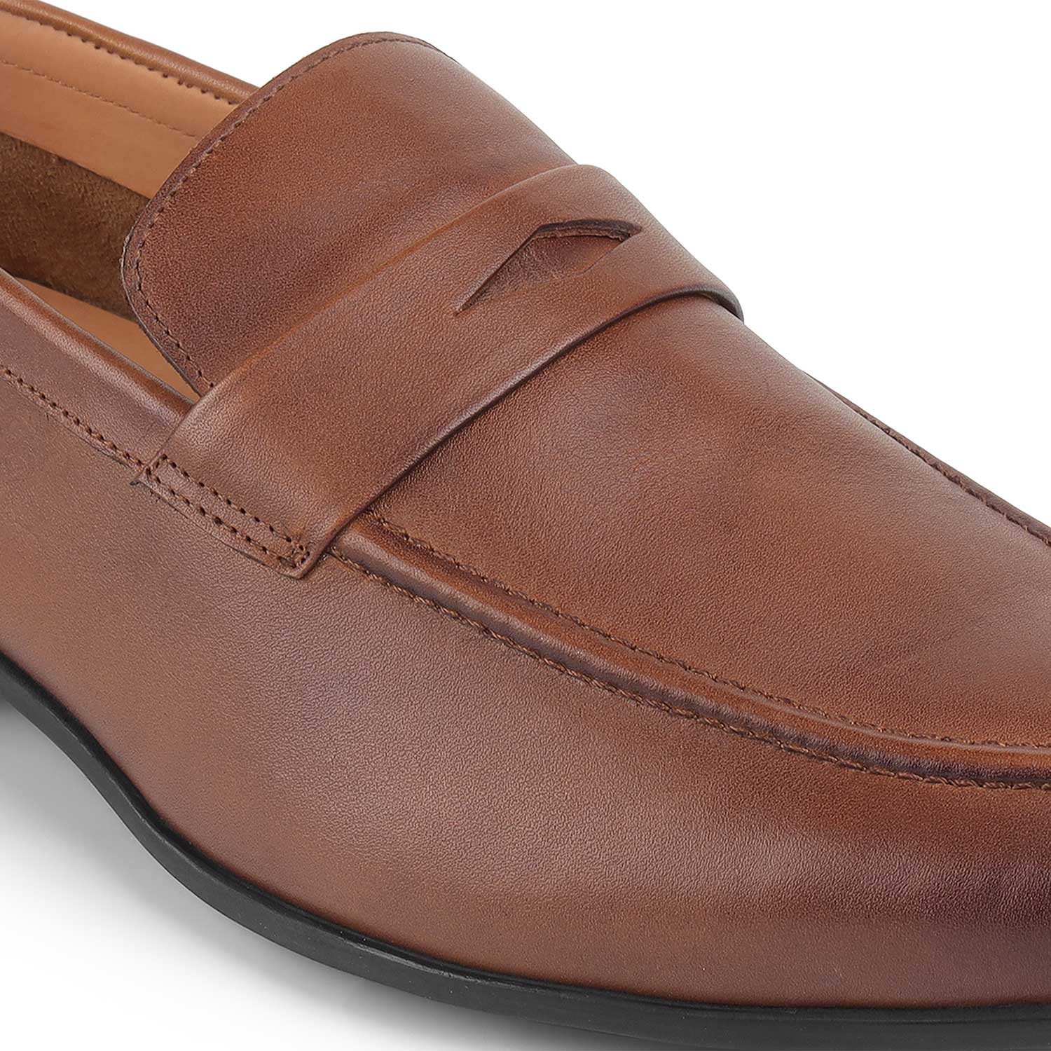 Tresmode Hak Tan Men's Leather Penny Loafers