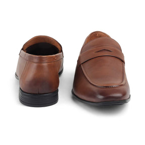 Tresmode Hak Tan Men's Leather Penny Loafers