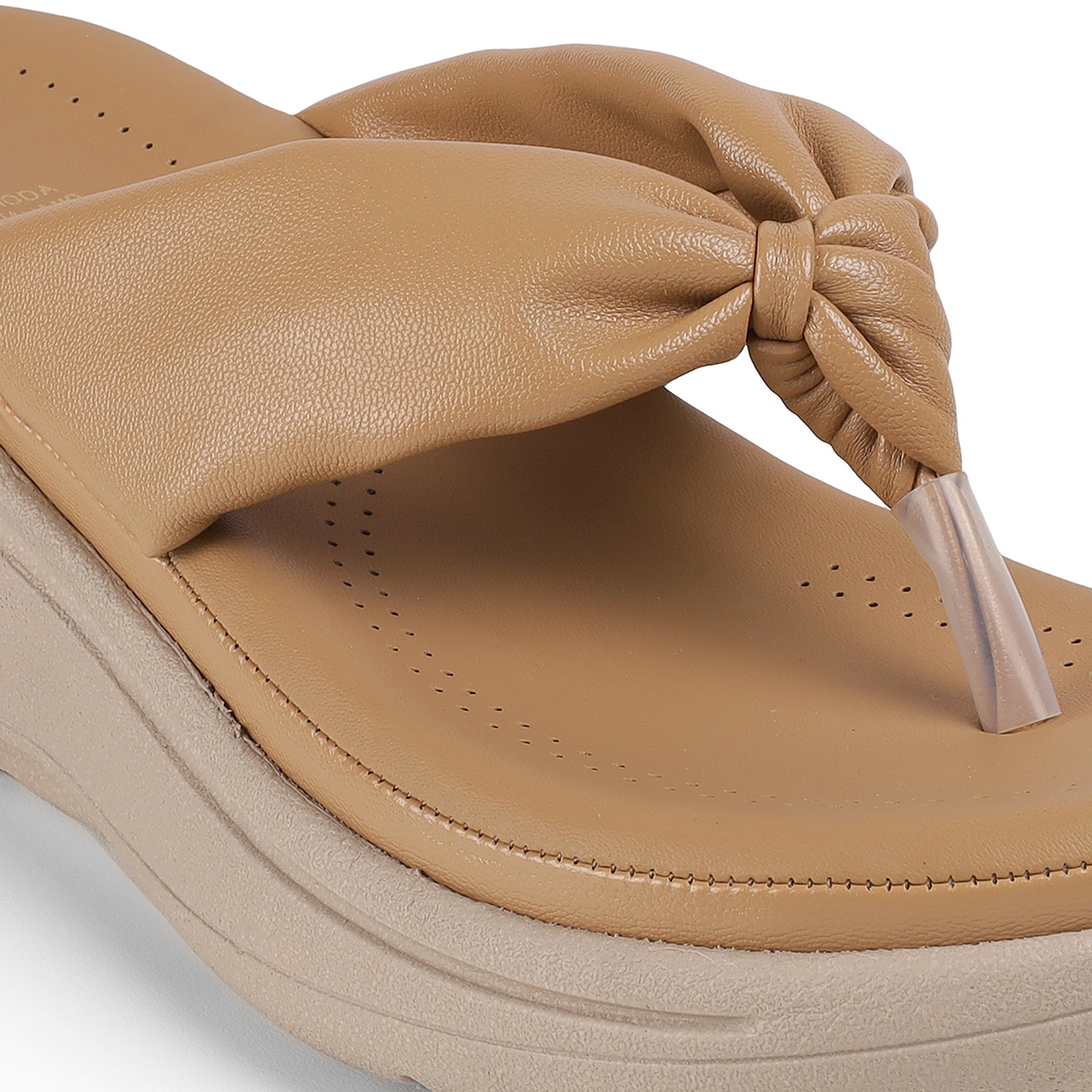 Tresmode Hobi Beige Women's Casual Wedge Sandals
