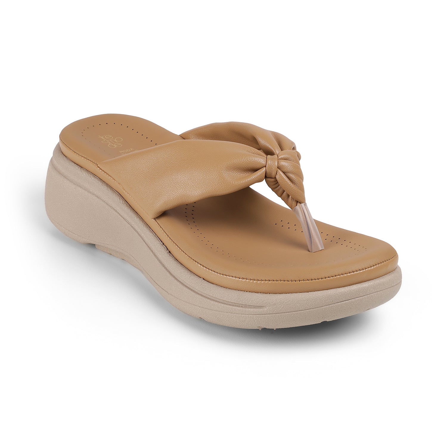 Tresmode Hobi Beige Women's Casual Wedge Sandals