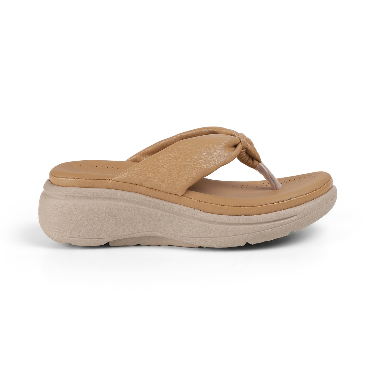 Tresmode Hobi Beige Women's Casual Wedge Sandals