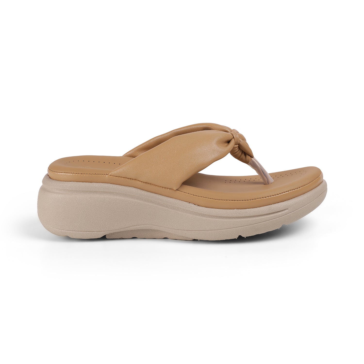 Tresmode Hobi Beige Women's Casual Wedge Sandals