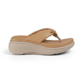 Tresmode Hobi Beige Women's Casual Wedge Sandals