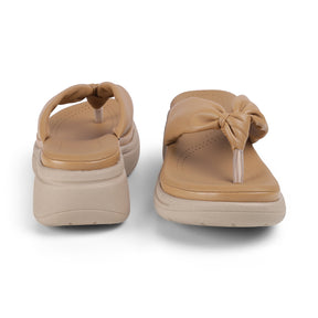 Tresmode Hobi Beige Women's Casual Wedge Sandals