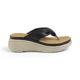 Tresmode Hobi Black Women's Casual Wedge Sandals