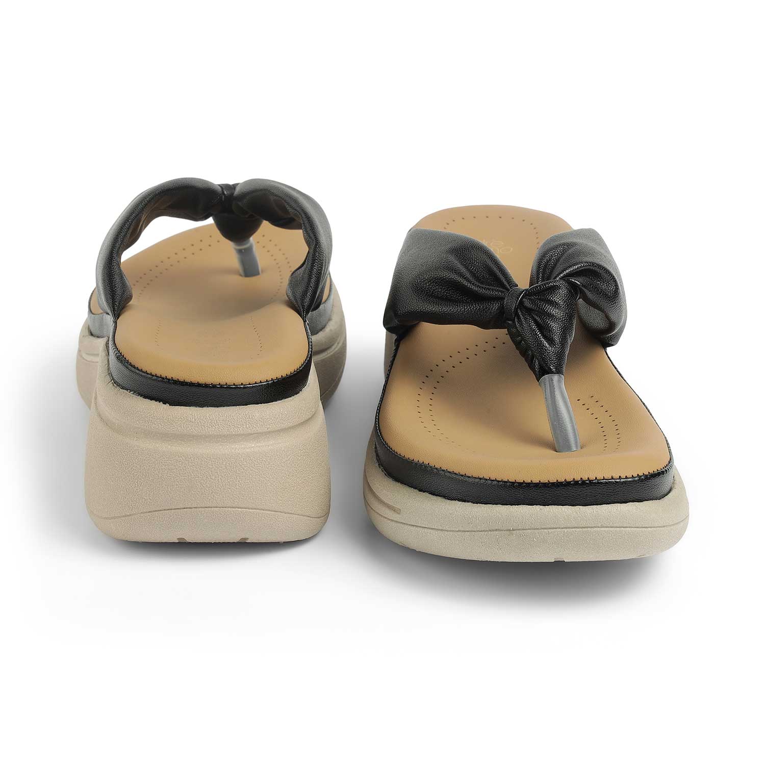 Tresmode Hobi Black Women's Casual Wedge Sandals