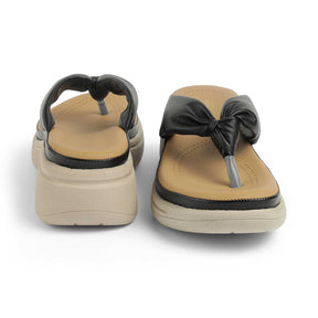 Tresmode Hobi Black Women's Casual Wedge Sandals