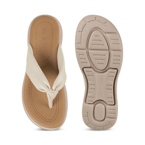 Tresmode Hobi Cream Women's Casual Wedge Sandals