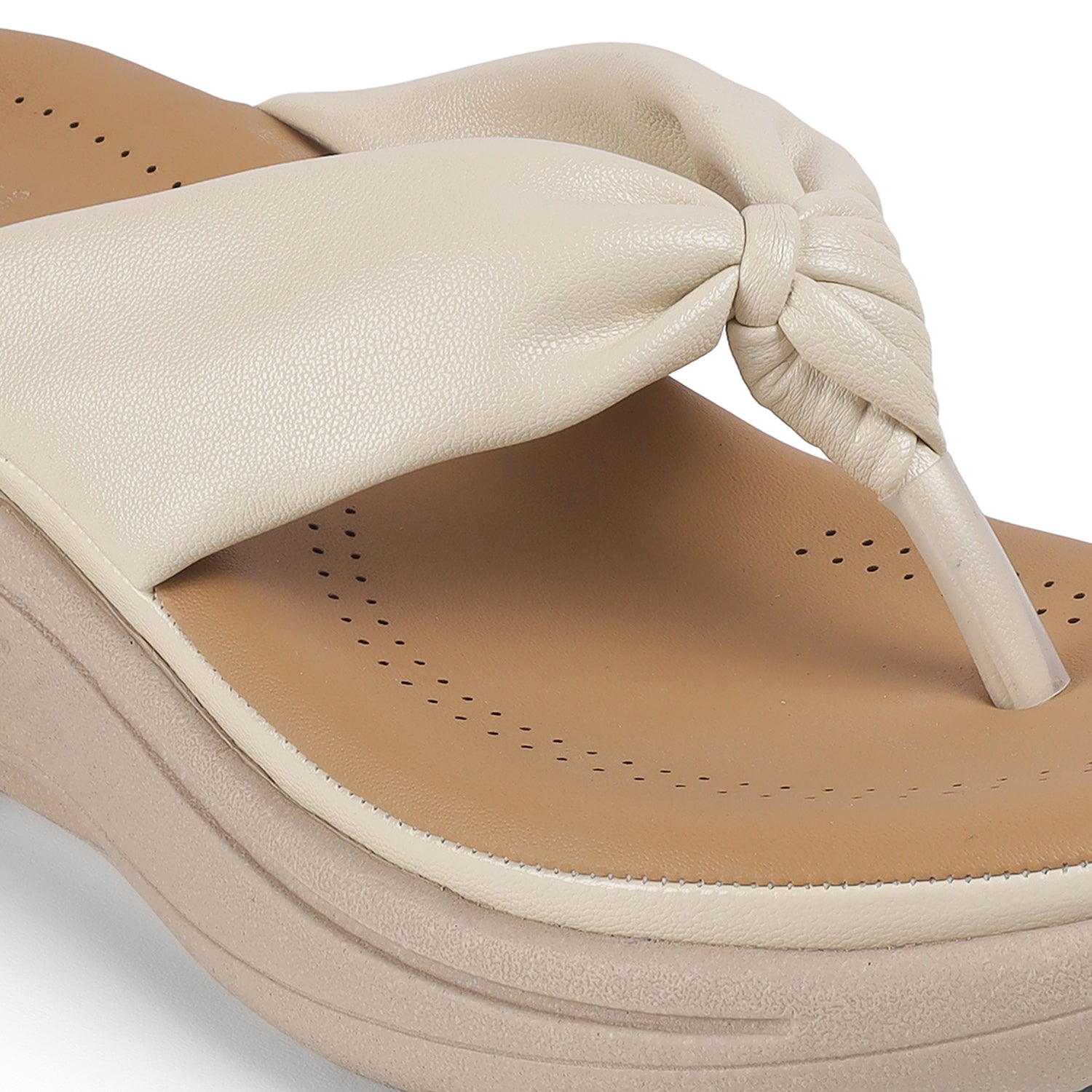Tresmode Hobi Cream Women's Casual Wedge Sandals