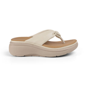 Tresmode Hobi Cream Women's Casual Wedge Sandals
