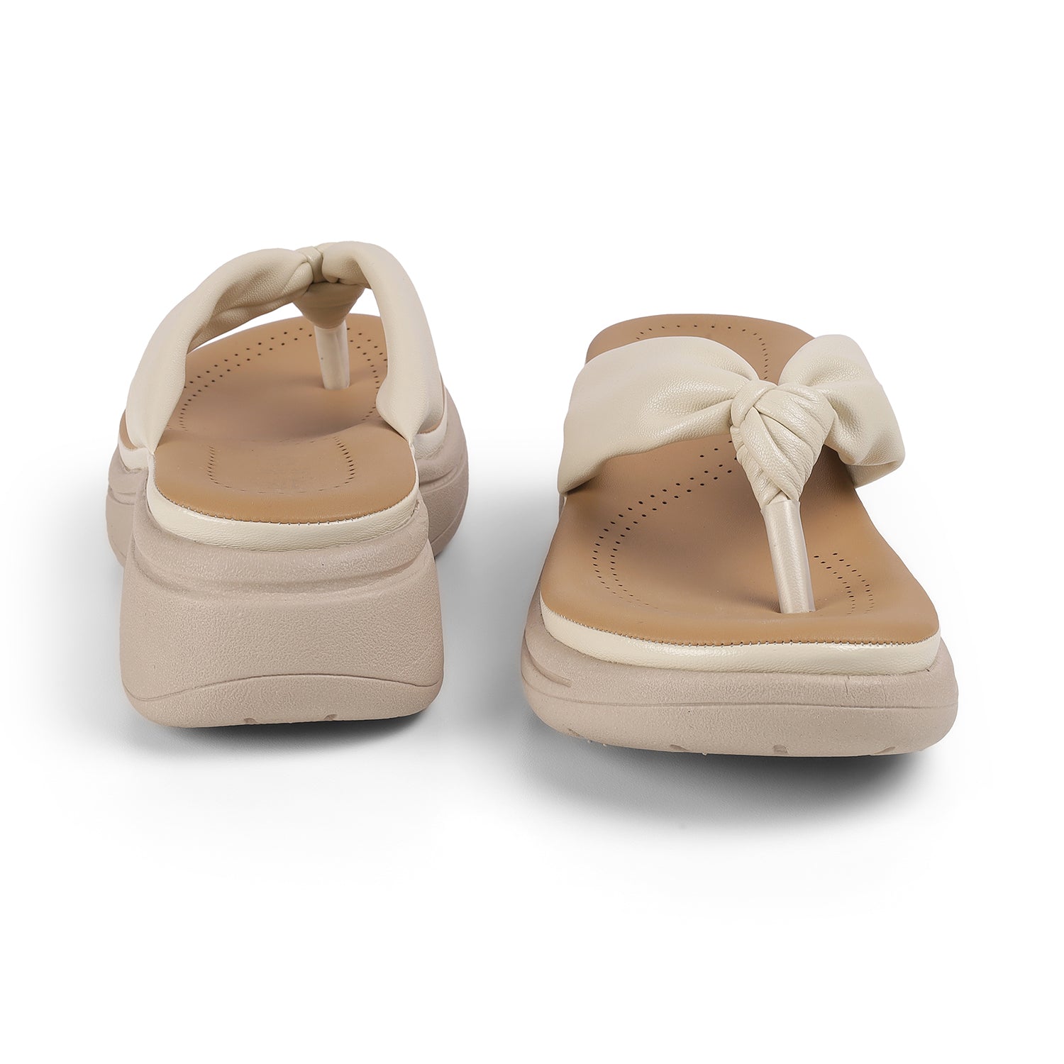 Tresmode Hobi Cream Women's Casual Wedge Sandals