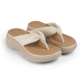 Tresmode Hobi Cream Women's Casual Wedge Sandals