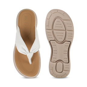 Tresmode Hobi White Women's Casual Wedge Sandals