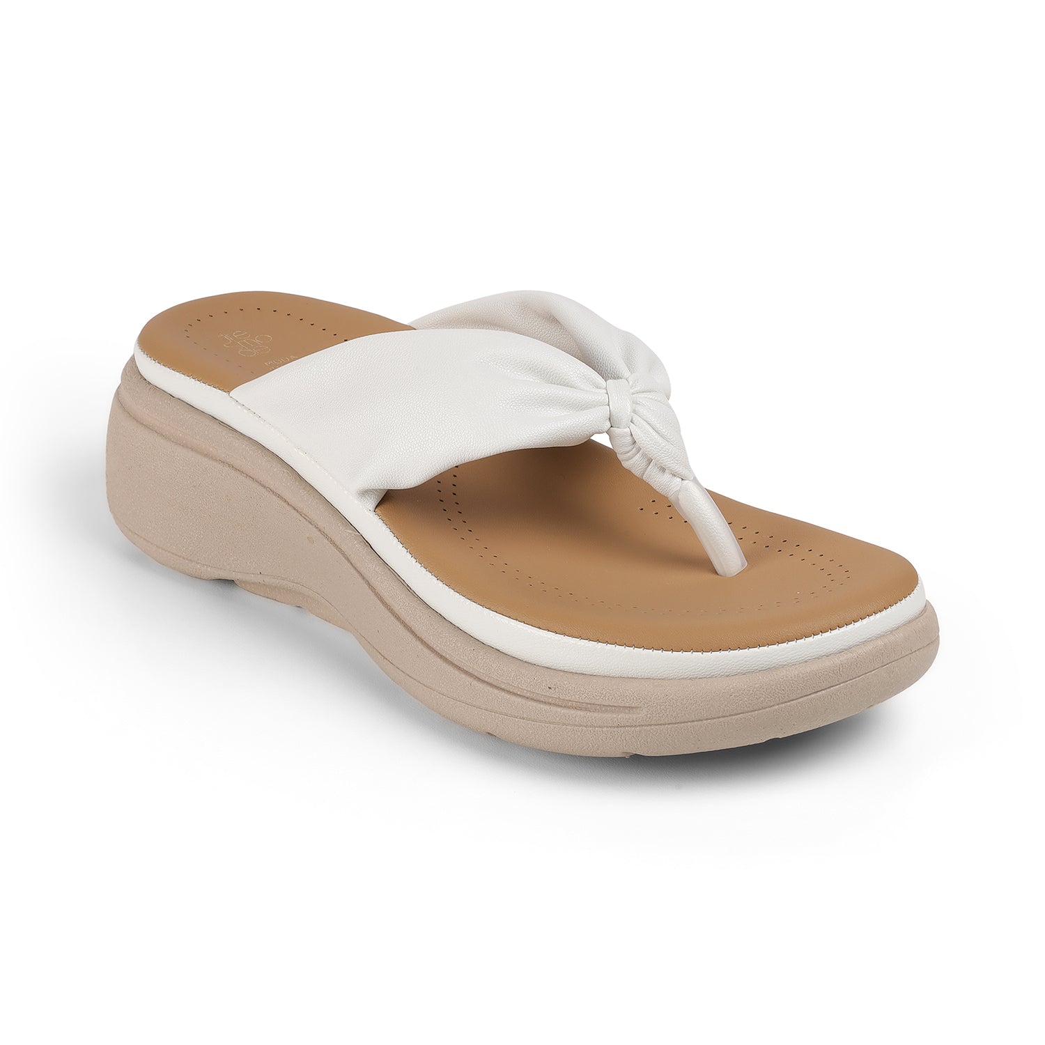 Tresmode Hobi White Women's Casual Wedge Sandals