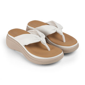 Tresmode Hobi White Women's Casual Wedge Sandals