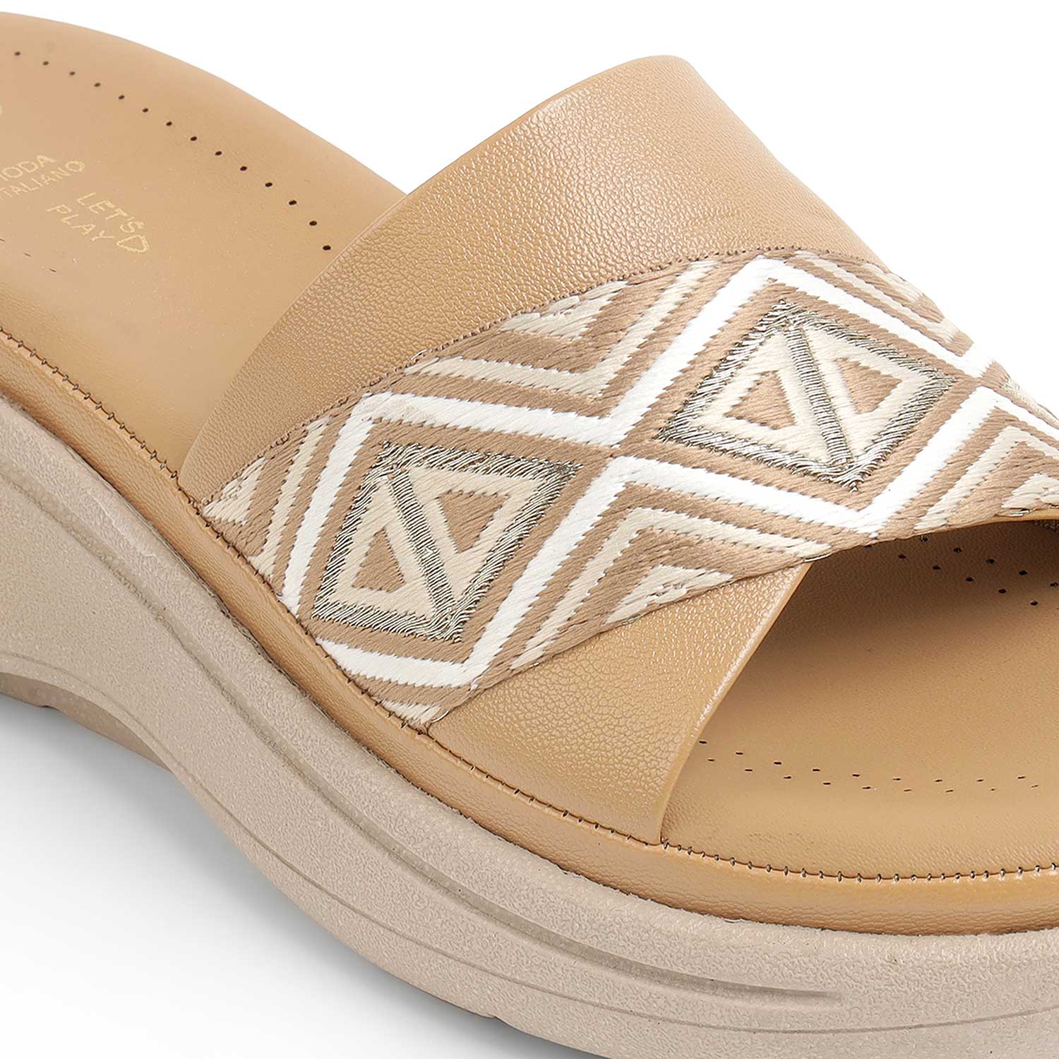 Tresmode Hosemb Beige Women's Dress Wedge Sandals