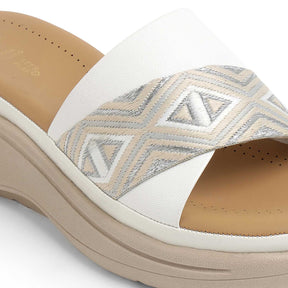 Tresmode Hosemb White Women's Dress Wedge Sandals
