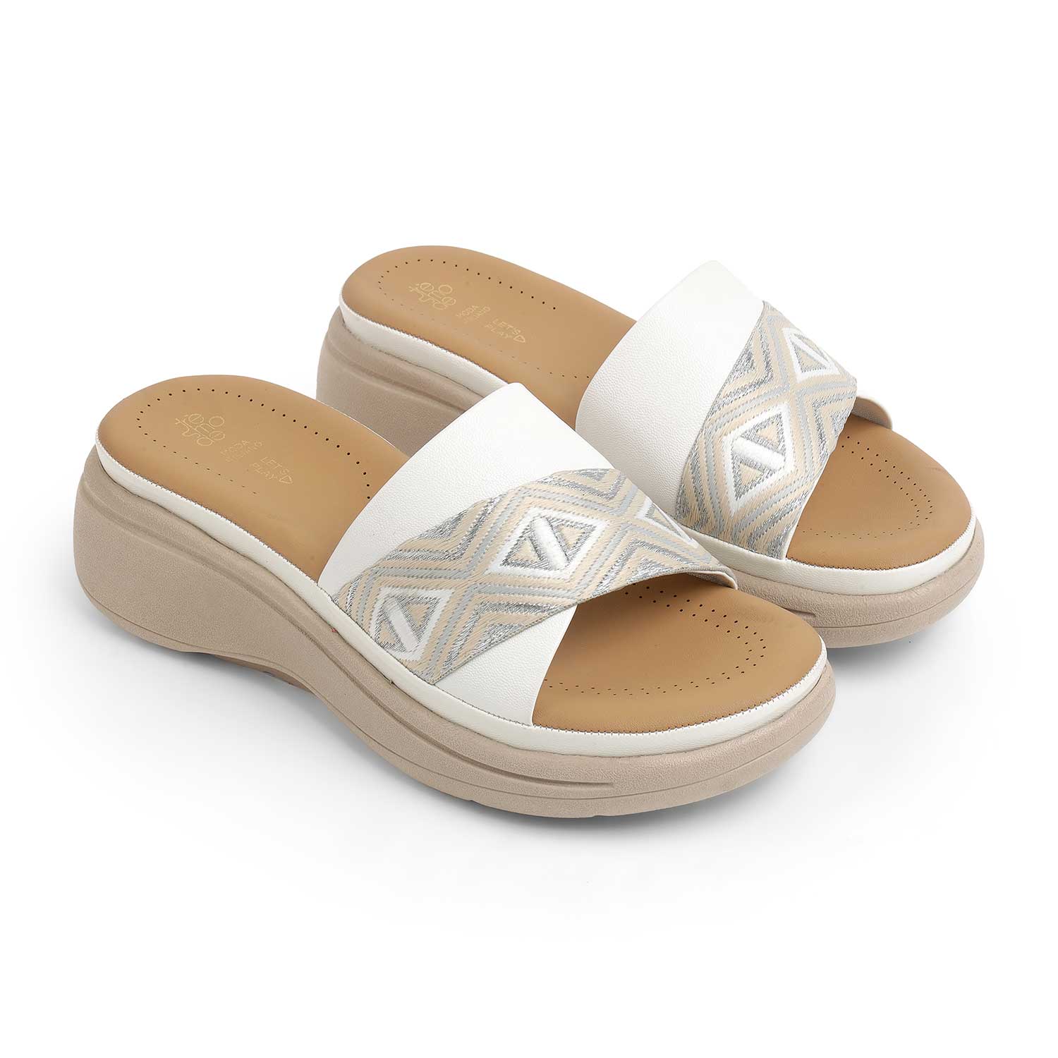 Tresmode Hosemb White Women's Dress Wedge Sandals