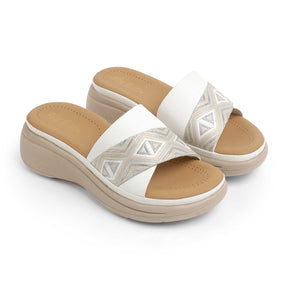Tresmode Hosemb White Women's Dress Wedge Sandals